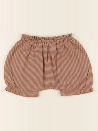 Short rayures noisette