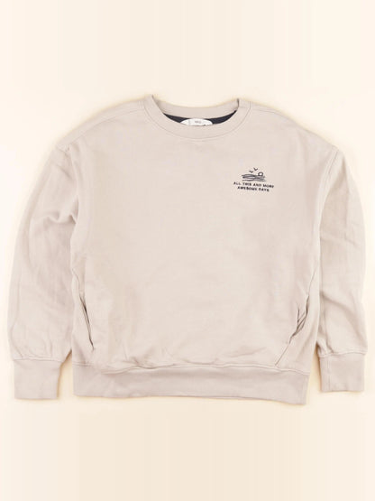 Sweat imprimé au dos beige