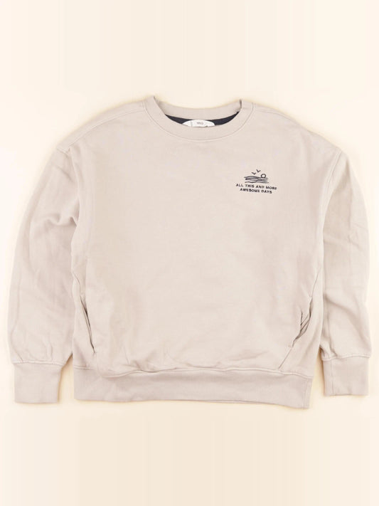 Sweat imprimé au dos beige