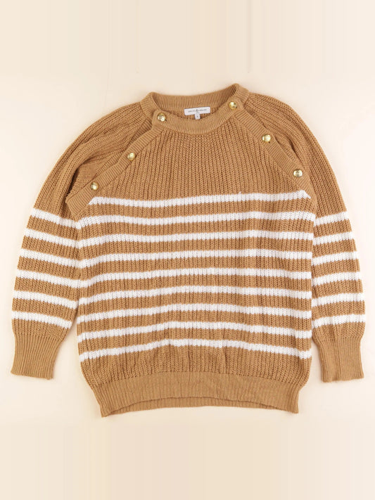 Pull grossesse marron, beige
