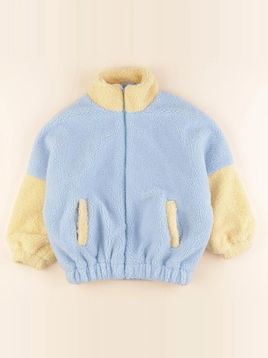 Veste bleu, jaune