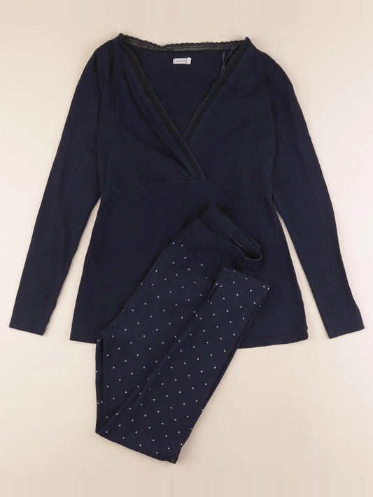 Pyjama grossesse coton bleu