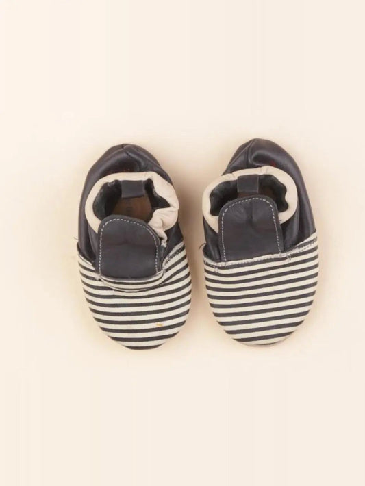 Chaussons bleu, beige