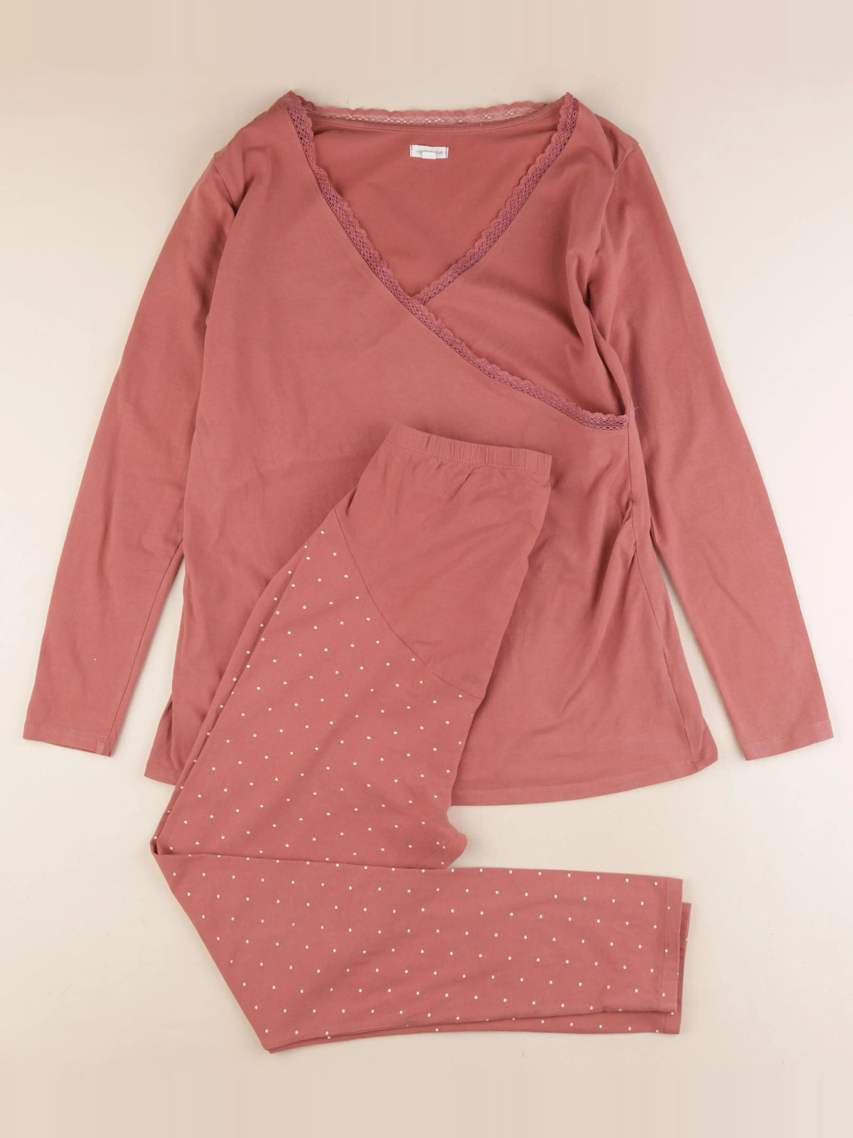 Pyjama grossesse coton rose