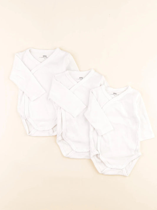 Lot de 3 bodies en coton blanc