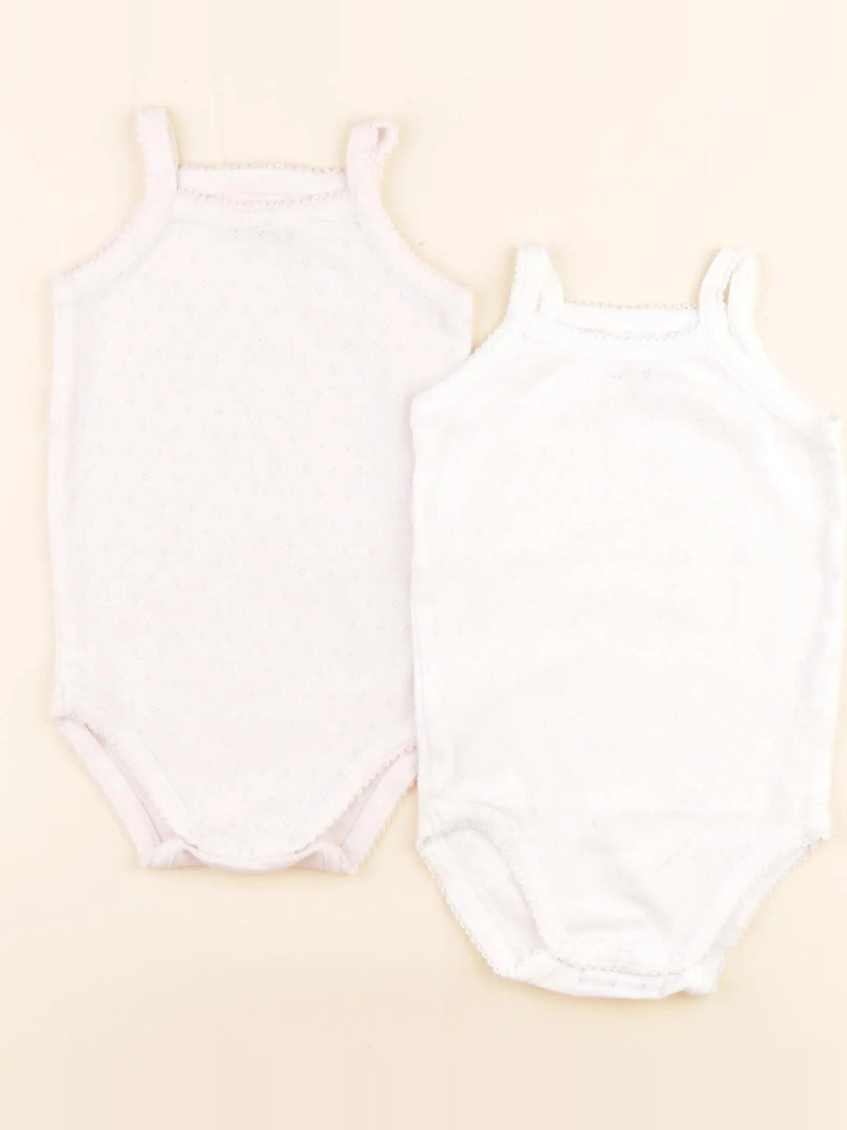 Lot de 2 bodies en coton blanc, rose