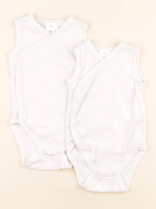 Lot de 2 bodies en coton blanc