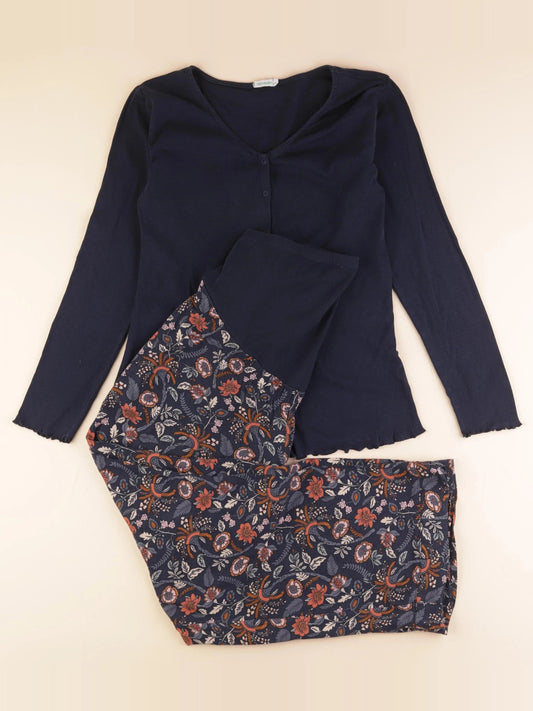 Pyjama grossesse, allaitement bleu