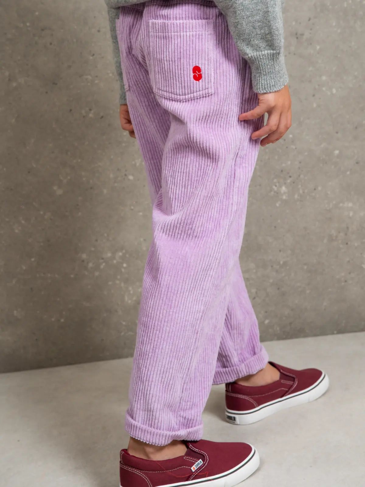 Le pantalon velours lilas